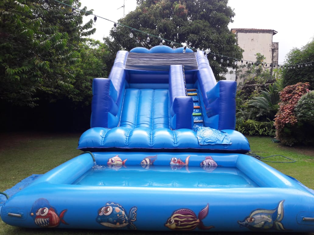 Water Slide with pvc pool